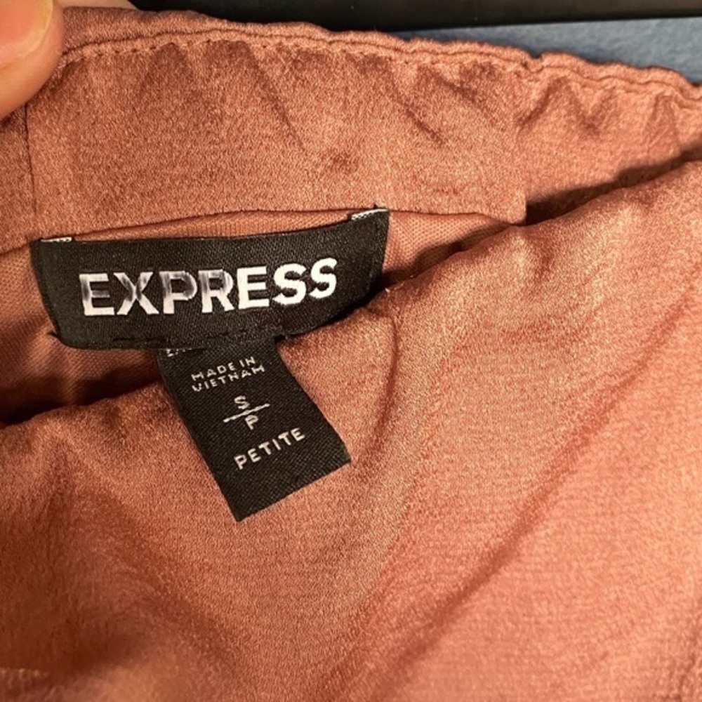 Express Strapless Pink Mini High Low Satin Dress Size Small Petite - Picture 7 of 11